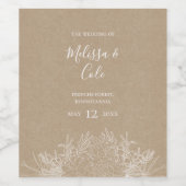 Rustic Winter | Kraft Weddenschap Wijn Label Wijn Etiket (Enkel label)