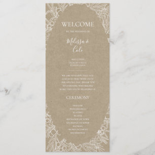 Rustic Winter   Kraft Wedding Programme Programma