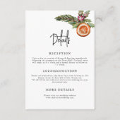 Rustic Winter Minimalist Wedding Details Informatiekaartje (Voorkant)