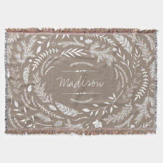 Rustic Winter Monogram Deken (Voorkant)