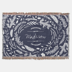 Rustic Winter Monogram Deken