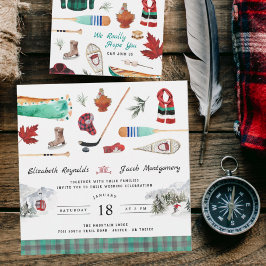 Rustic Winter Mountain | Camping Wedding Kaart