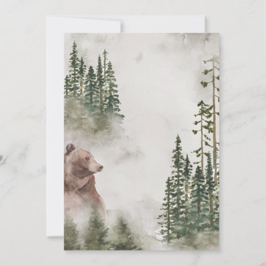 Rustic Winter Mountain Fête Invitation (Dos)