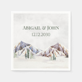 Rustic Winter Mountain Forest Wedding Napkin Servet