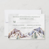 Rustic Winter Mountain Forest Wedding RSVP (Devant)