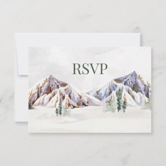 Rustic Winter Mountain Forest Wedding RSVP (Dos)