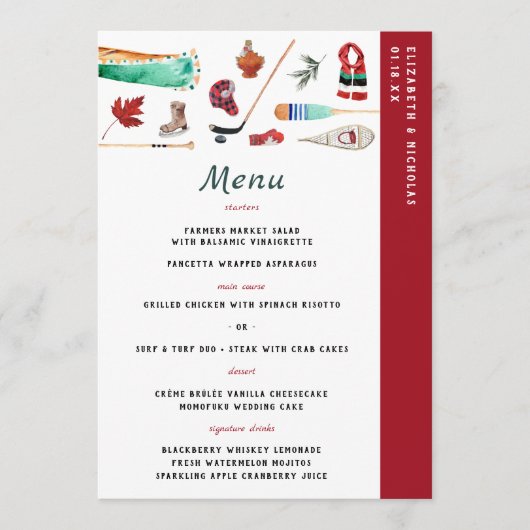 Rustic Winter Mountain | Menu Camping Wedding (Voorkant)