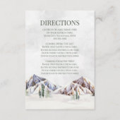 Rustic Winter Mountain Wedding Direction Insert Informatiekaartje (Voorkant)
