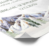 Rustic Winter Mountain Wedding Guest Book Sign Poster (Hoek)