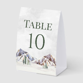 Rustic Winter Mountain Wedding Table Number