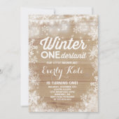 Rustic Winter ONE derland Anniversaire Invitation  (Devant)