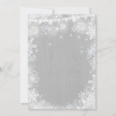 Rustic Winter ONE derland Birthday Invitation Blue (Dos)