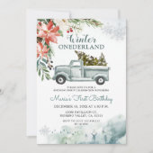 Rustic Winter ONE derland Invitation à la fête d'a (Devant)