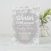 Rustic Winter ONE derland Invitation d'anniversair (Debout devant)