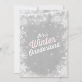 Rustic Winter ONE derland Invitation d'anniversair (Dos)