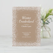 Rustic Winter Onederland First Birthday Invitation (Debout devant)