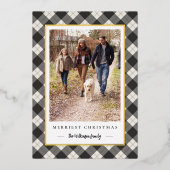 Rustic Winter Pset kerstfoto Folie Feestdagenkaart (Voorkant)