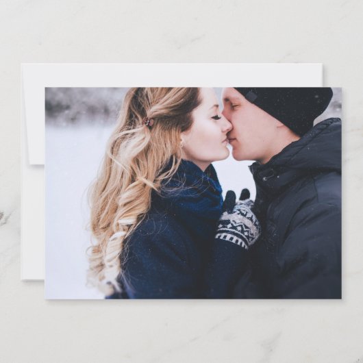 Rustic Winter Save the Date Full Bleed Photo (Achterkant)