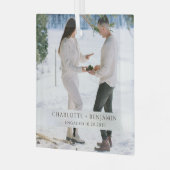 Rustic Winter Snow Engagement Photo Glas Ornament (Voorkant links)