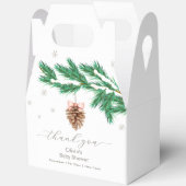 Rustic Winter Snowflake Pine cone Baby Shower Bedankdoosjes (Open)