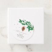 Rustic Winter Snowflake Pine cone Baby Shower  Bedankjes Labels (In situ)