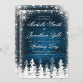 Rustic Winter Snowflake Wedding Kaart (Voorkant / Achterkant)