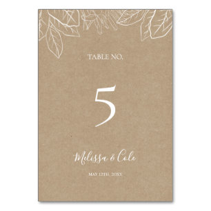 Rustic Winter Tabelnummer Kraft Kaart