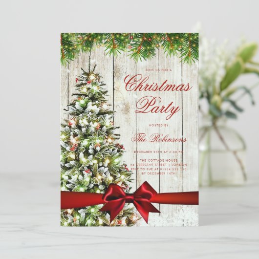 Rustic Winter Tree Invitation Menu du programme (Debout devant)