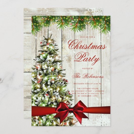 Rustic Winter Tree Invitation Menu du programme (Devant / Derrière)