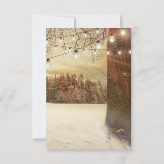 Rustic Winter Tree Twinkle lumières mariage RSVP (Dos)