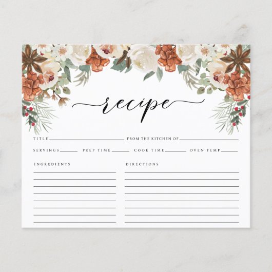 Rustic Winter Waterverf Vrijgezellenfeest Recipe K (Voorkant)