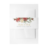 Rustic Winter Wedding Belly Band Evergreen Holly Uitnodigingen Wikkel (Voorkant Voorbeeld)