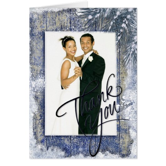 Rustic Winter Wedding Foto bedankt (Voorkant)