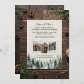 Rustic winter wedding invitation with photo (Devant / Derrière)