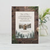 Rustic winter wedding invitation with photo kaart (Staand voorkant)