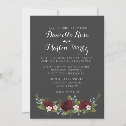 Rustic Winter Wedding Invite Kaart (Voorkant)