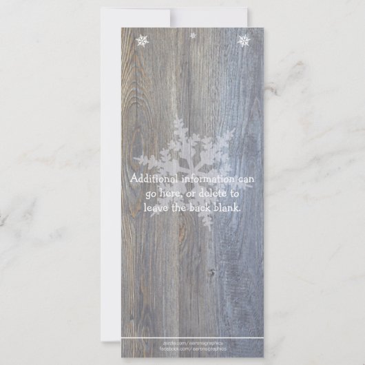 Rustic Winter Wonderland Invitation d'anniversaire (Dos)