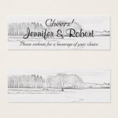 Rustic Winter Wonderland Mariage Boire Billets (Devant & derrière)