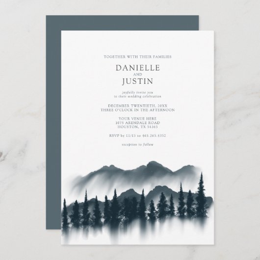 Rustic Winter Wonderland Wedding | Kaart (Voorkant / Achterkant)