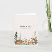 Rustic Winter Woodland Baby Shower Bedankkaart (Voorkant)