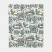 Rustic Winter Woodland Fleece Deken (Voorkant)