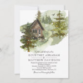 Rustic Winter Woodland Log Cabin Wedding Kaart (Voorkant)