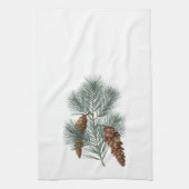 Rustic Winter Woodland Pine Cones and Branch Theedoek (Verticaal)