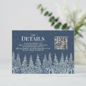 Rustic Winter Woods Wedding QR code Details Insert Informatiekaartje (Staand voorkant)