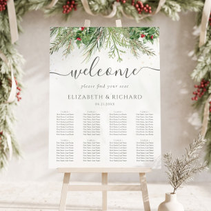 Rustic Wintergroen Bessen Denneappel Trouwdag Poster