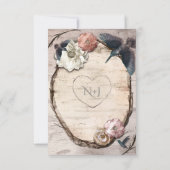 Rustic Witte Berk & Kolibrie Tafel Nummerkaart Kaart (Achterkant)