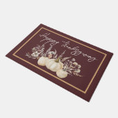 Rustic Witte Pompoen Thanksgiving Deurmat (Schuin)
