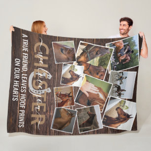 Rustic Wood 10 Memorial Fotopaarden Fleece Deken