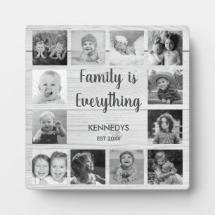 Rustic Wood 12 Foto Collage Black and White Fotoplaat