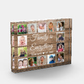 Rustic Wood 14 Afbeelding Collage Familienaam Quot Fotoblokken (Links)